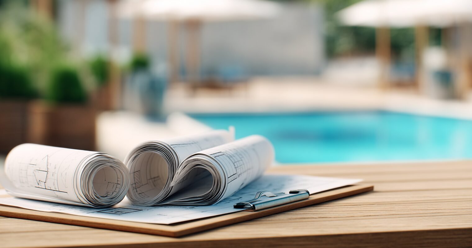 Pool permit paperwork and site plans