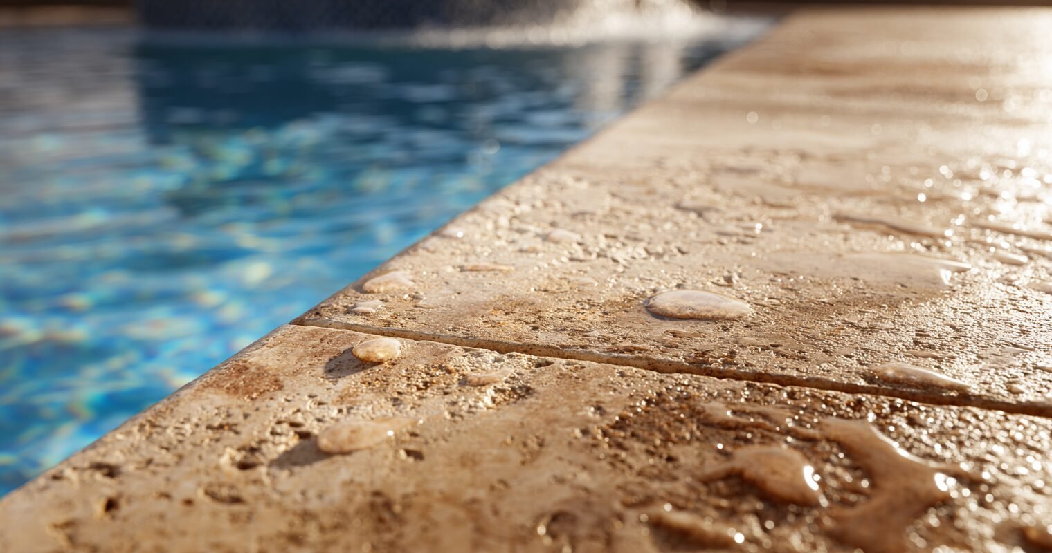 Paver pool deck and coping detail