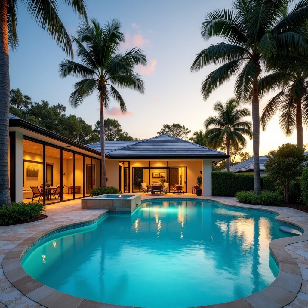Backyard swimming pool