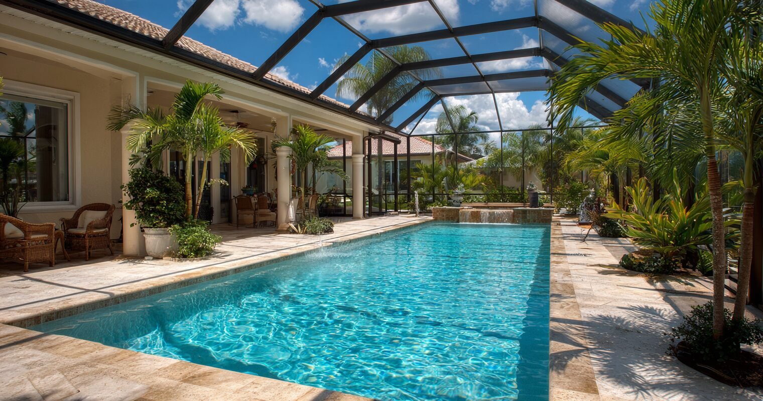 Family-sized backyard pool